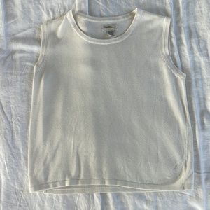 Vintage Yarnworks White Knit Sweater Tank/ Sweater Vest